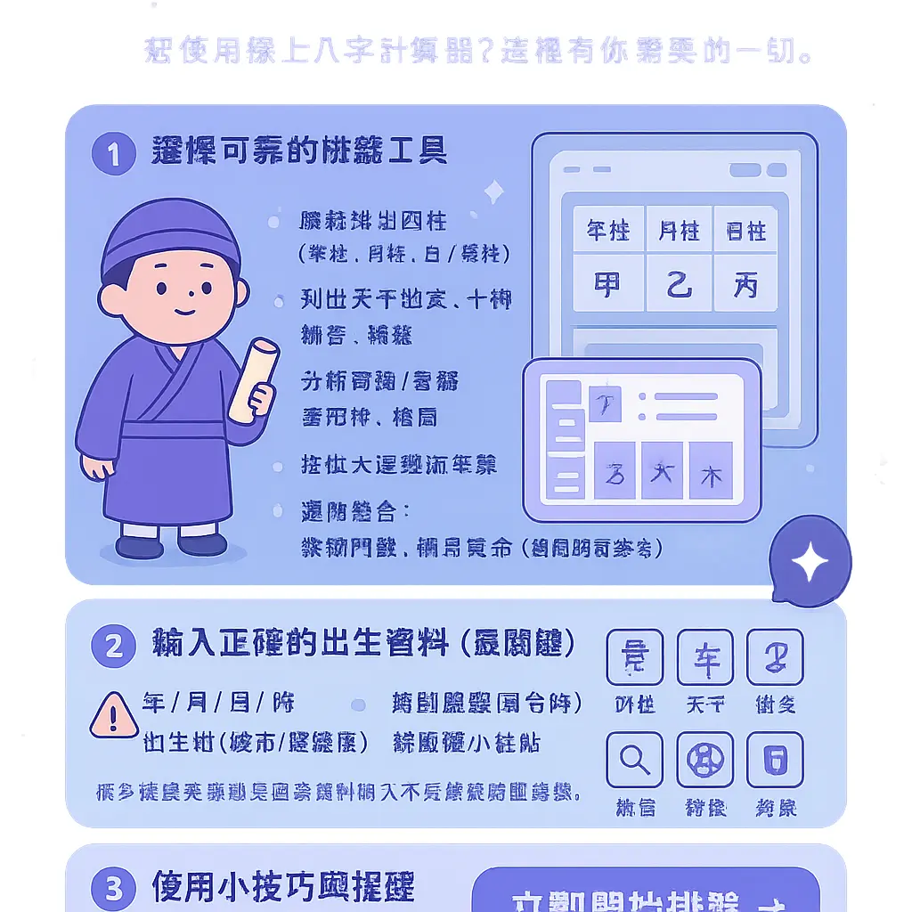 生辰八字计算器 - 八字排盤