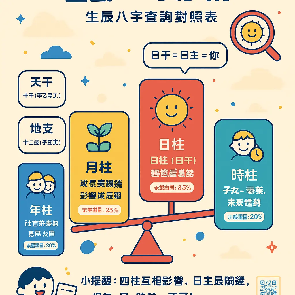 生辰八字查詢對照表 - 天干地支